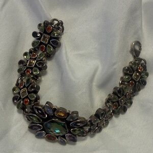 Nicky Butler Green and Purple Gemstone Bracelet